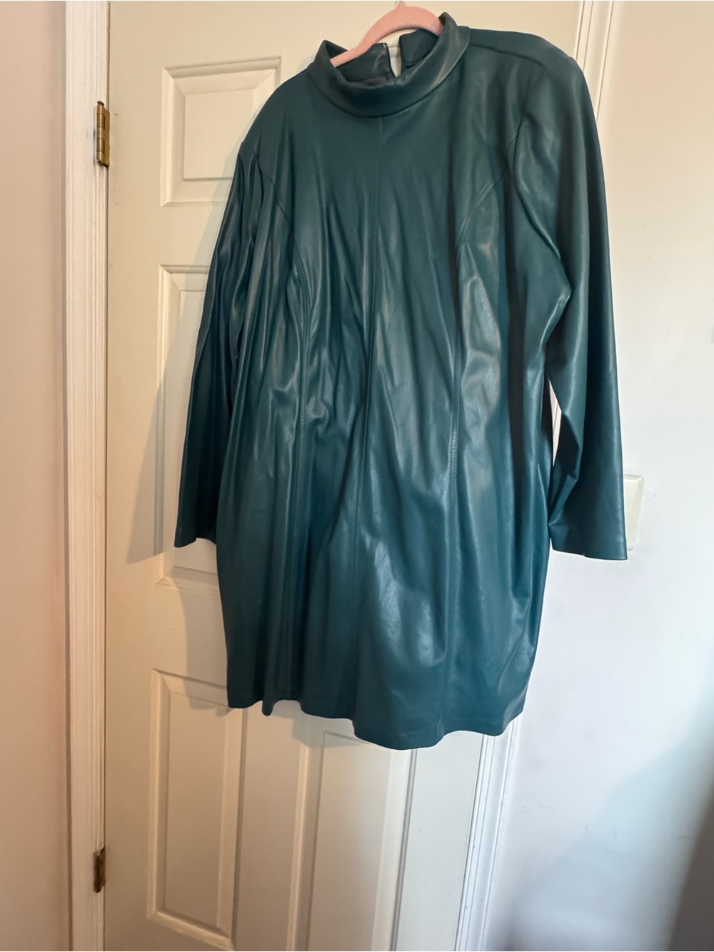 Eloquii Teal Faux Leather Dress without belt Size 26, Great Condition